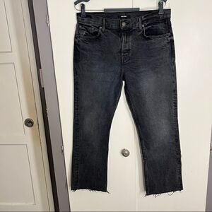 GRLFRND | Tatum Straight Leg Crop Jeans Midnight Rambler Raw Fray Hem size 29